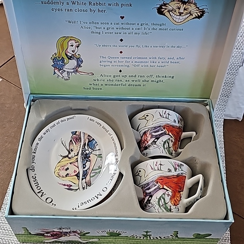 NIB Paul Cardew Alice in Wonderland Cafe Set – 2 Cups and 2 Saucers Never Used!!
